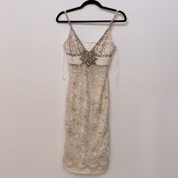 Mid length Formal Champagne Dress - Picture 1 of 5